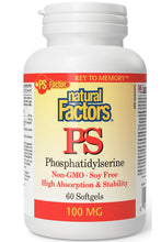 Load image into Gallery viewer, NATURAL FACTORS PS - Phosphatidylserine ( 100 mg - 120 sgels)