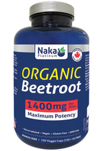 Load image into Gallery viewer, NAKA PLATINUM Organic Beetroot (1400 mg - 150 VegCaps)