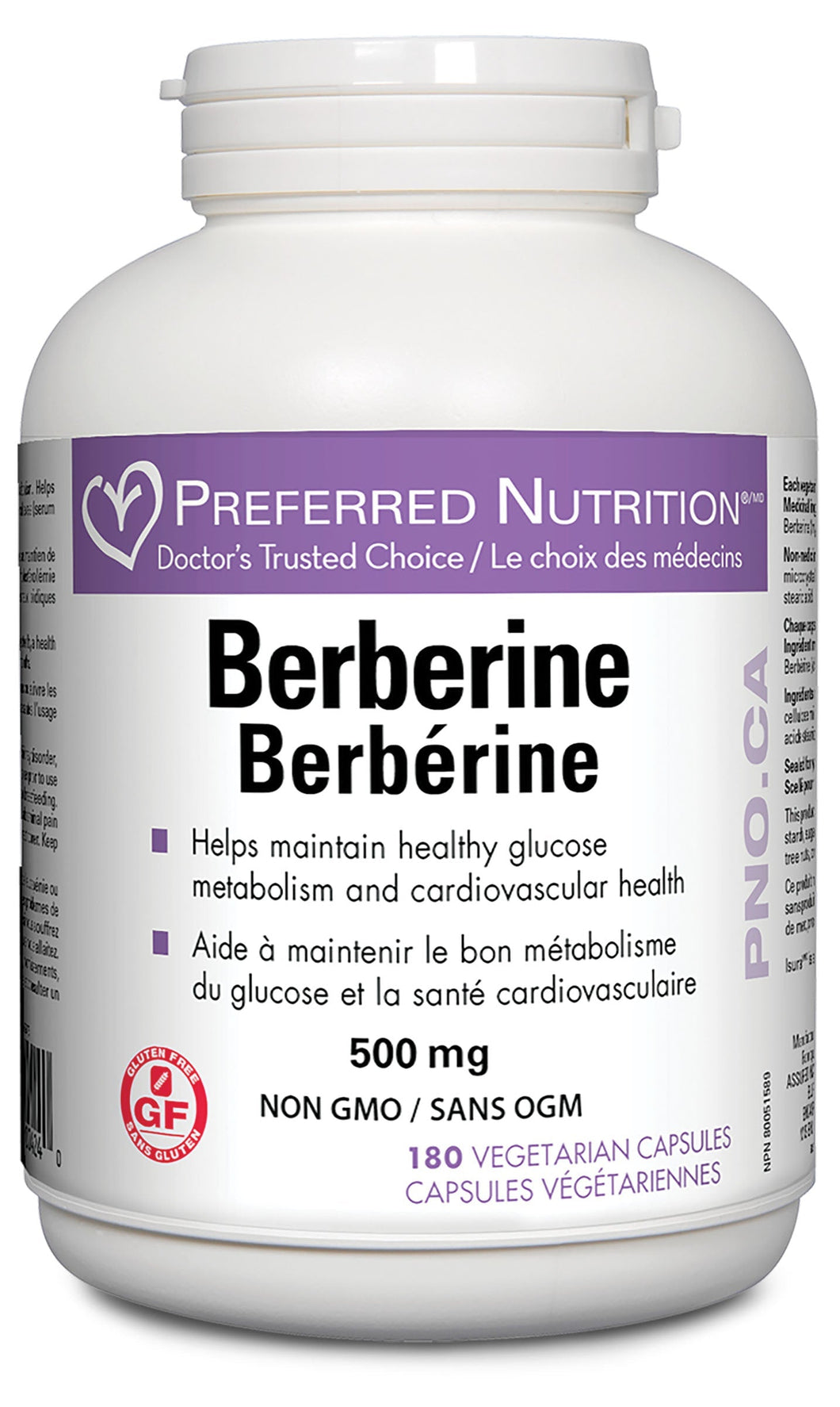 PREFERRED NUTRITION Berberine (500 mg - 180 caps)