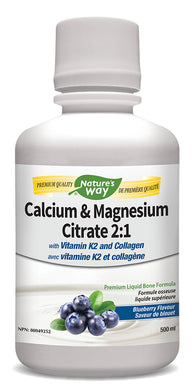 NATURE'S WAY Calcium & Magnesium Citrate 2:1 (Blueberry - 500 ml)