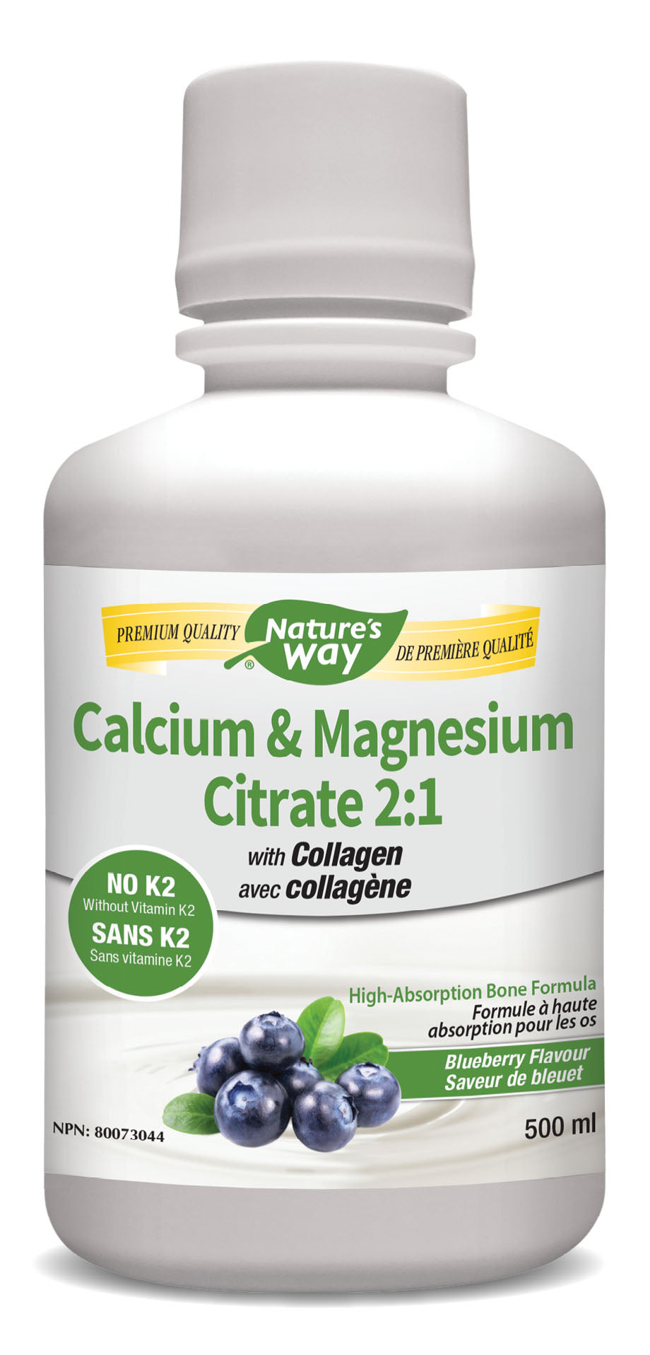 NATURE'S WAY Calcium & Magnesium Citrate 2:1 (Blueberry - 500 ml)