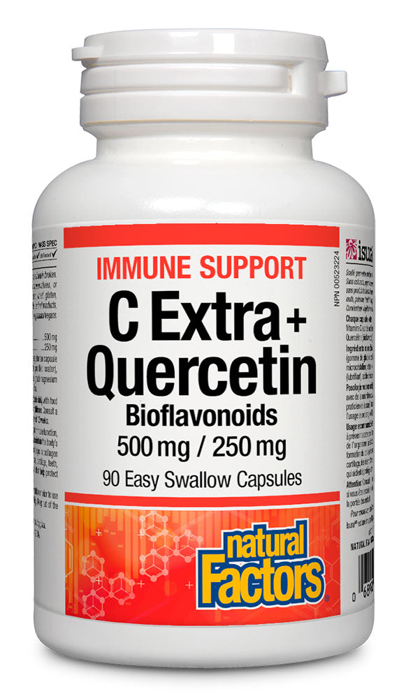 NATURAL FACTORS C Extra + Quercetin (500 mg / 250 mg -  90 veg caps)