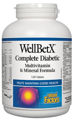 NATURAL FACTORS WellBetX Complete Diabetic Multivitamin (120 tabs)