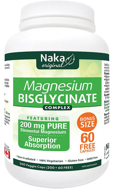 NAKA Magnesium Bisglycinate (200 mg - 260 veg caps)