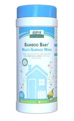 ALEVA NATURALS Bamboo Baby Multi Surface Wipes (60 ct)