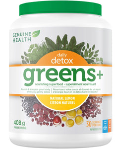 GENUINE HEALTH Greens+ Daily Detox (Natural Lemon - 408 gr)