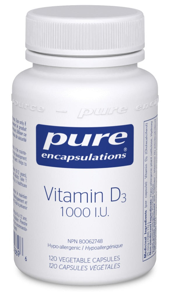 PURE ENCAPSULATIONS VITAMIN D3 1000 IU (120 veg caps)