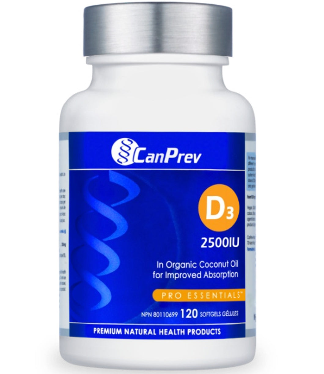 CANPREV D3 2500 IU Organic Coconut Oil (120 softgels)